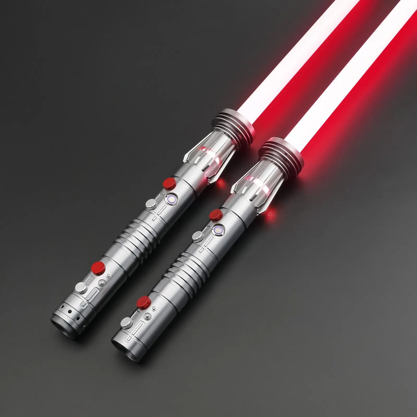 Darth-M SE 2pcs Double Lightsaber Sword Smooth Swing Metal Hilt Heavy Dueling Laser RGB Light Kids Toys Gift