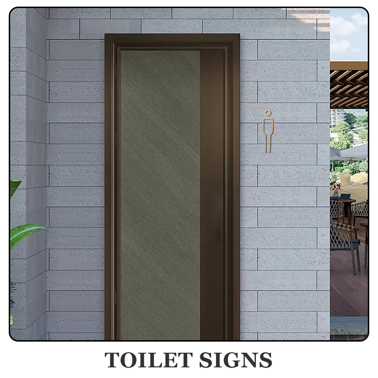 

1Set Toilet Sign Finish 3D Restroom Door Frame Decoration Bathroom Signs for Home Business Funny Bathroom Decor