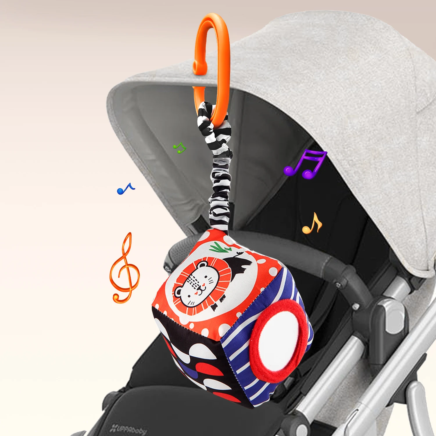 Bebê recém-nascido berço pendurado chocalho brinquedos preto & branco chocalho pendurado atividade carrinho de brinquedo para 0-12 meses aprendizagem educação brinquedo