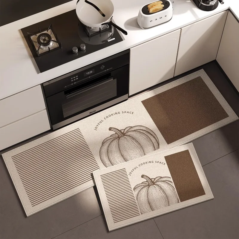 

Современный легкий роскошный кухонный ковер из ПВХ, моющийся напольный коврик, водонепроницаемый, маслостойкий, грязеотталкивающий, домашний декор, ковер