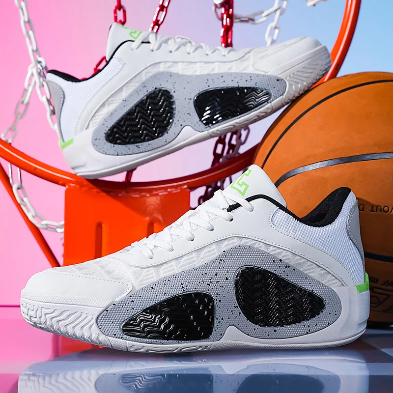 

Youth Spring Summer Basketball Shoes Breathable Mesh Wear-Resistant Shock-Absorbing Rebound Training Sports Shoes