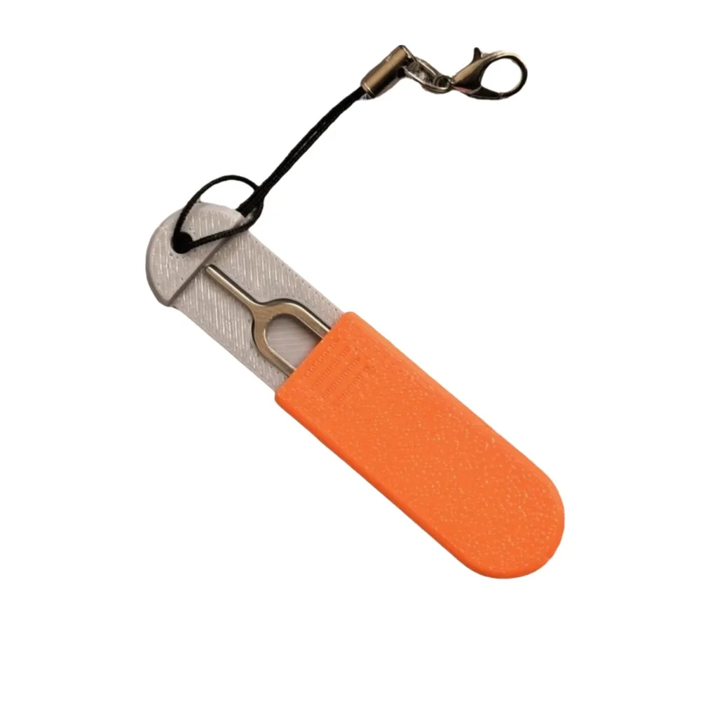 

3D Printed SIM Card Ejector Pin Storage Box with Eject Pin Universal Top Pin Organizer with Keychain SIM Tray Tool Travel