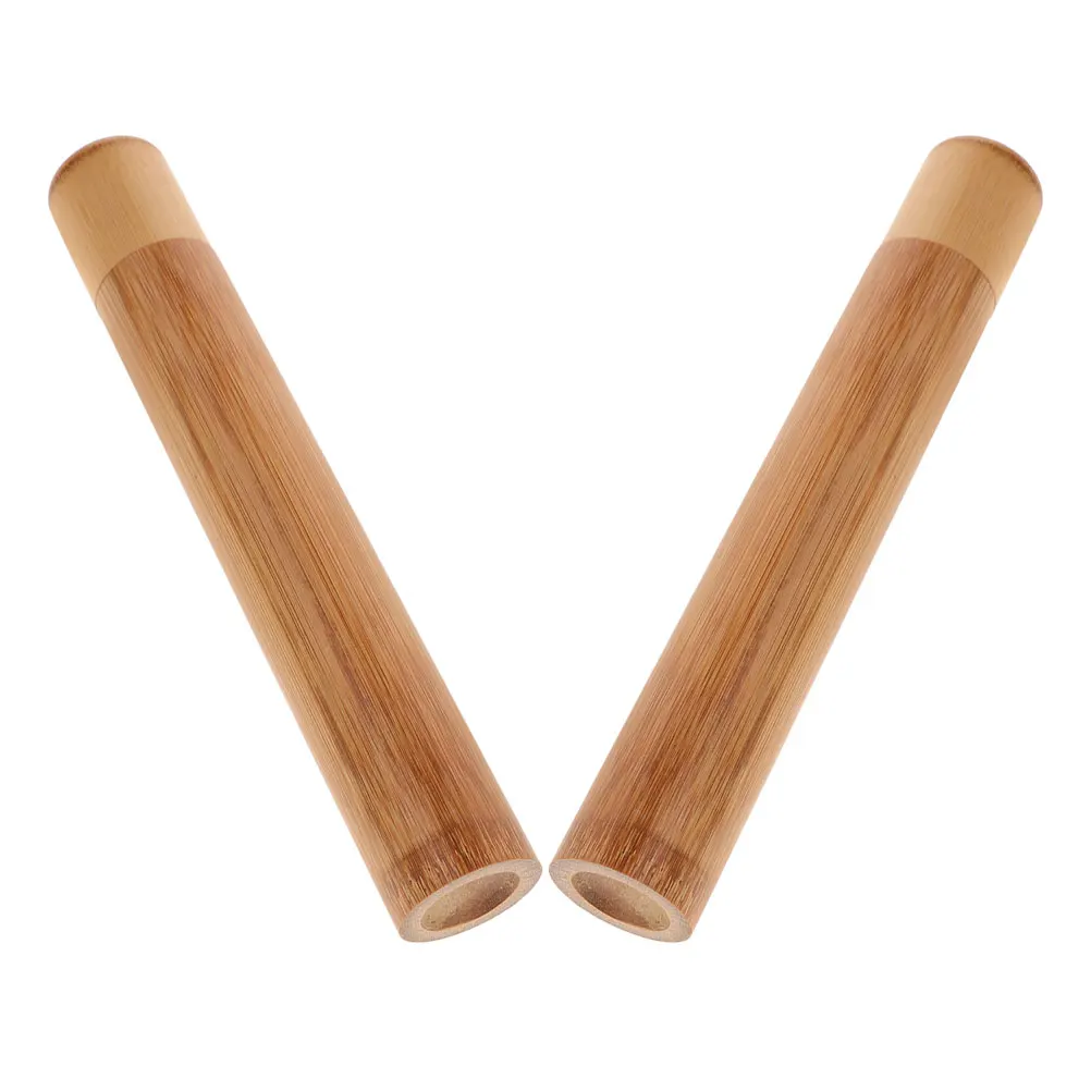 

2pcs Bamboo Cigar Tubes Travel Humidor Case For Small Cigars Airtight Moisture Resistant Storage Box - Portable Cigar Travel