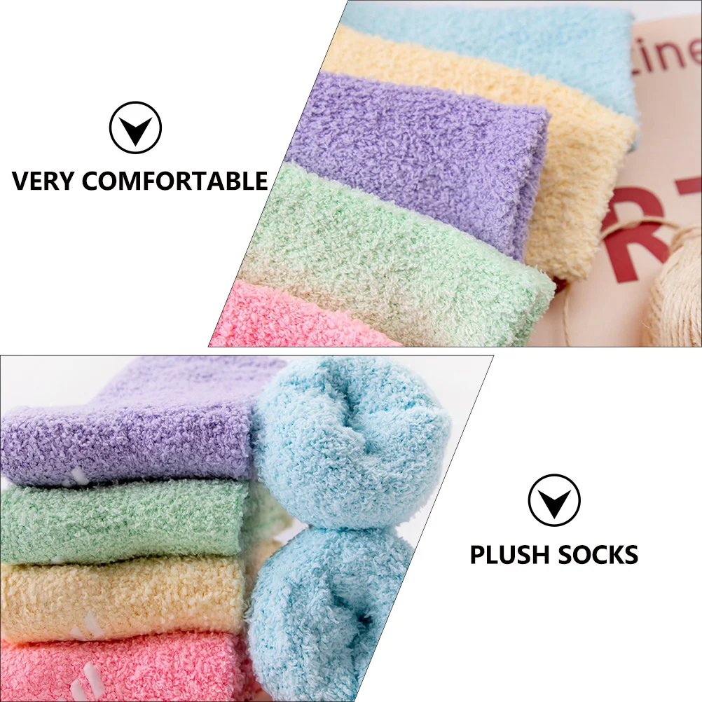 5 шт. носки-тапочки, 5 пар, теплые толстые бытовые носки из кораллового флиса, зимние, уютные, мягкие, дышащие, эластичные, комфортные, подарок