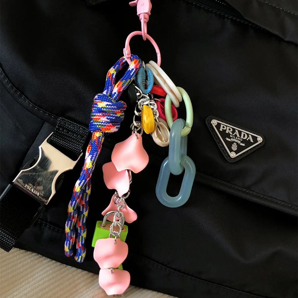 Creative LOCK Bag Chain Independent Bag Diy Acrylic Bag Charms 27cm Colored Phone Case Hanging Ornaments Bag Accessories