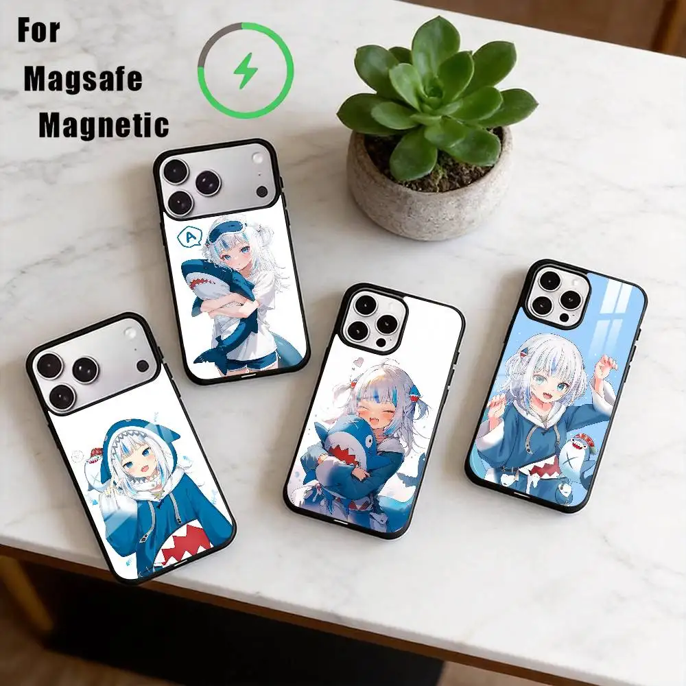 

VTuber Gawr Gura Phone Case For iPhone17,16,15,14,13,12,11 Plus,Pro Magnetic For Magsafe Wireless Charging