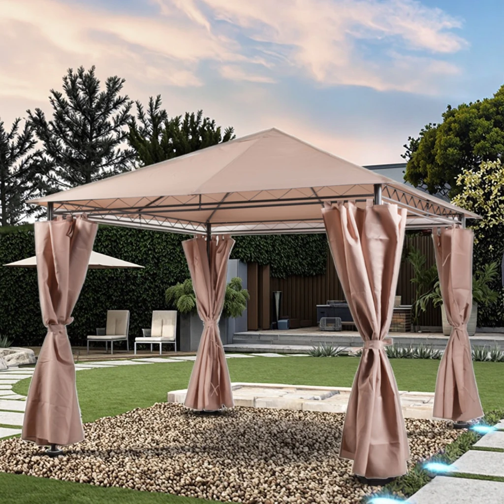 

3x3m Outdoor Garden Gazebo Full Steel Gazebo Garden Outdoor Gazebo With Side Wall