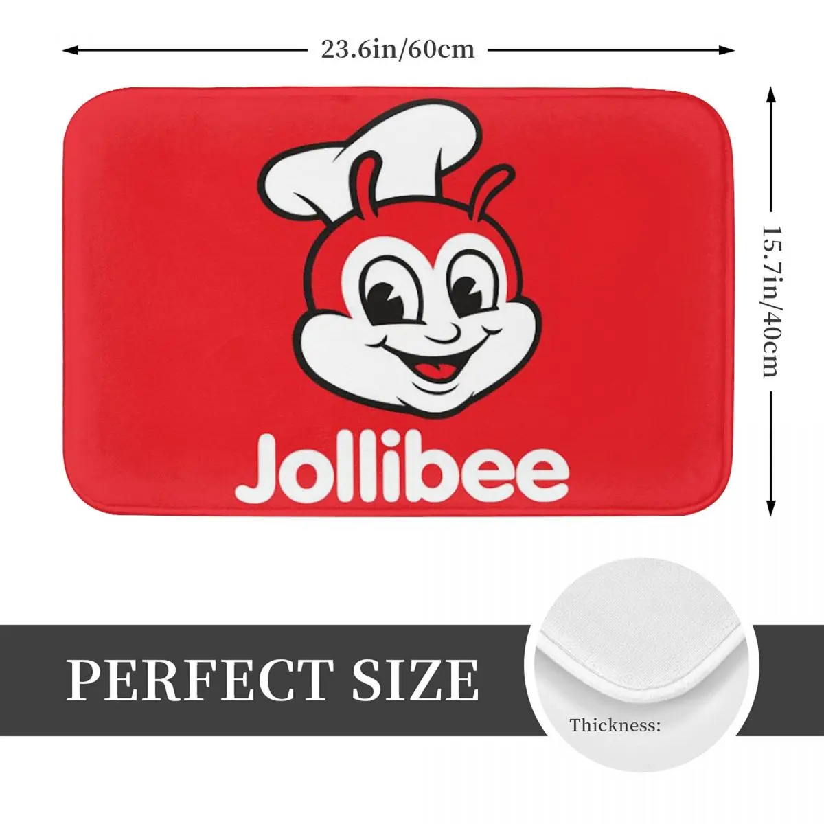 Jollibee Doormat Kitchen Entrance Home Floor Mat Non-slip Carpet Rug for Balcony Footpad Mats