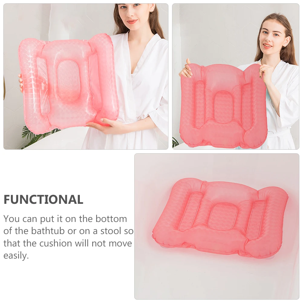

1Pcs Bathroom Seat Cushion Inflatable Water Injection Bathtub Pad with Suction Base for Home Hotel Tub Comfortable Space Saving