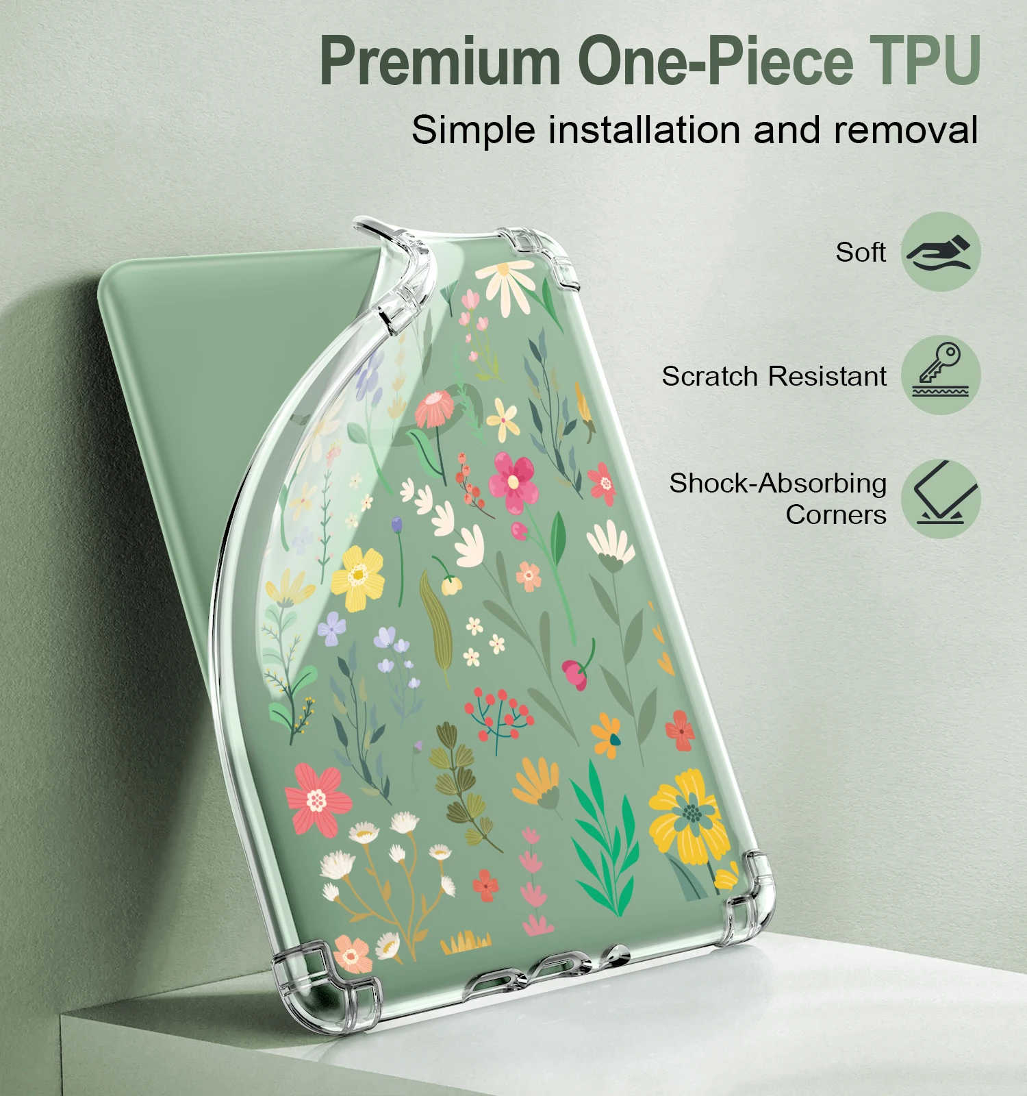 حافظة لجهاز Kindle الجديد مقاس 6 بوصات (الجيل الحادي عشر - إصدار 2024/2022)، غطاء خلفي ممتص للصدمات من مادة TPU شفافة وناعمة للغاية #3