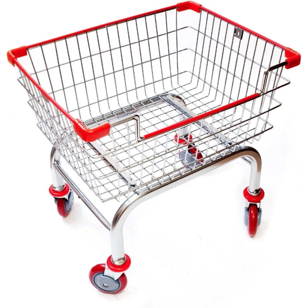 عربة غسيل مع رف مزدوج القطب، 2.5 بو (حواف حمراء أو زرقاء) (أحمر) #6