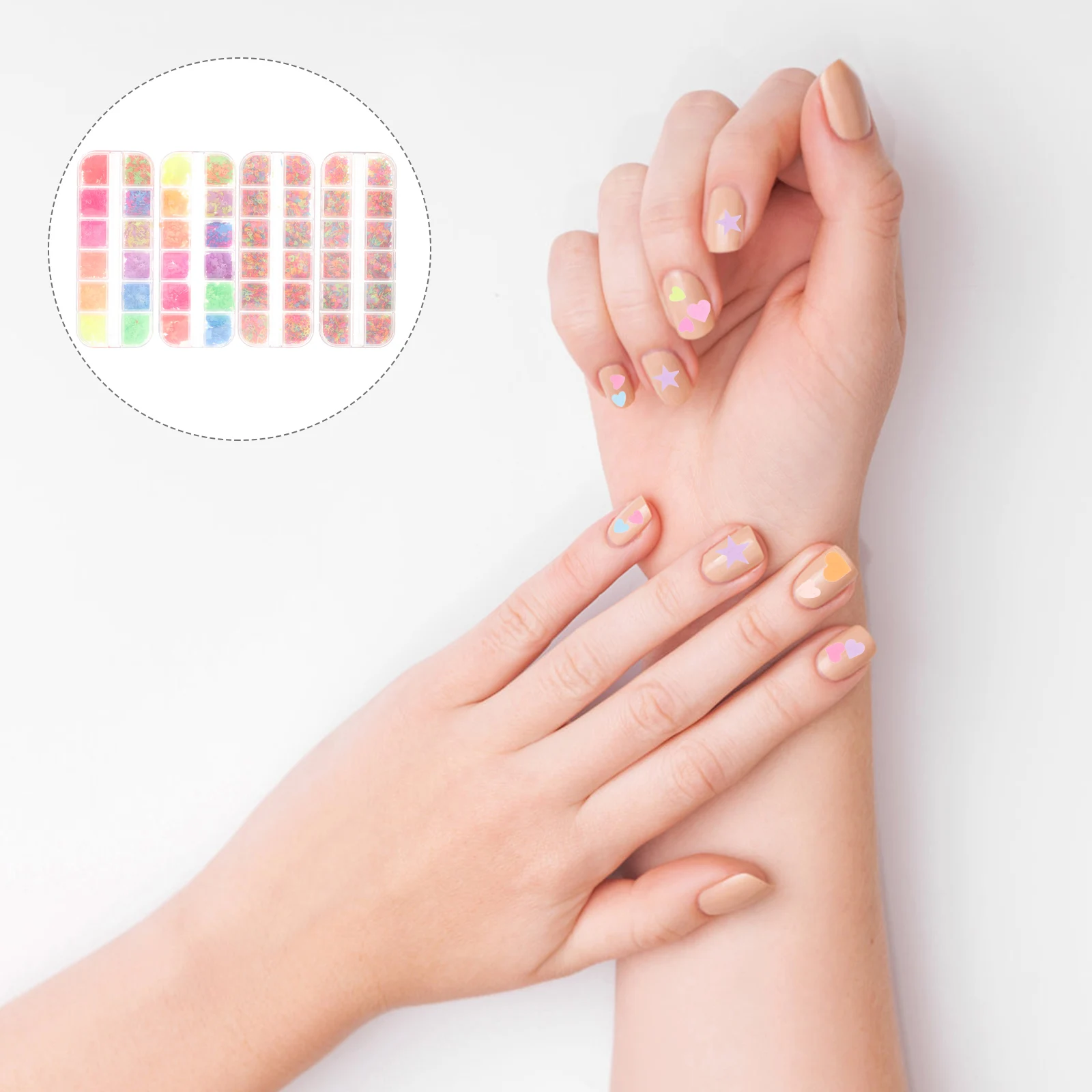 

4 Boxes Festival Decoration Nail Sequins Fluorescence Lovely Glitter Paillette Plastic Party