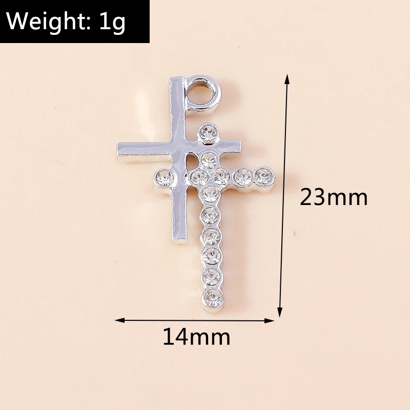 Leslie 10 Stück Luxus Gold Silber Farbe Kreuz Charms für Schmuck handgemachte Kreuze Anhänger Halskette Schlüsselanhänger Diy Schmuck Erkenntnisse – Detail 17