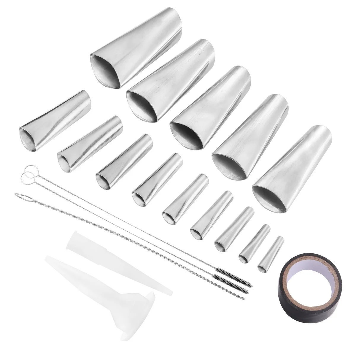 Kit de herramientas para calafateo de acero inoxidable, juego de boquillas de goma, herramienta de acabado de sellador para cocina reutilizable, 20 piezas, 45 ° Bozal Fácil de limpiar