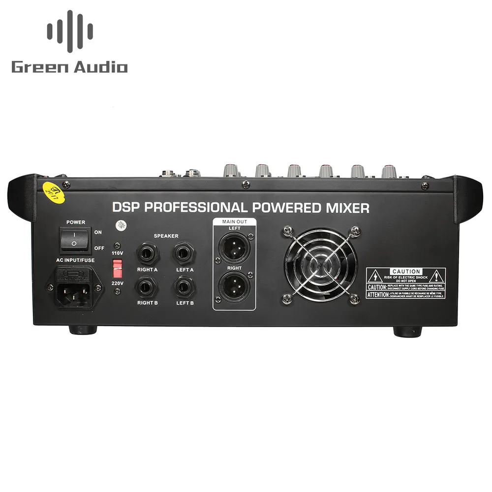 GAX-602D Power Mixer USB 6 Channel Amplifier Dj Audio Mixer Support USB Memory Card for Performance Family