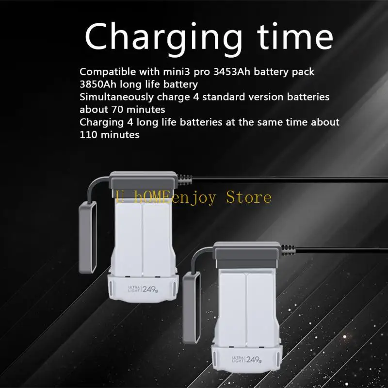 B0KF Digital Display 4-way Battery Butler Suitable for Mini 3/Mini 3 AC110-240V Quick Multi Parallel Charging Hub