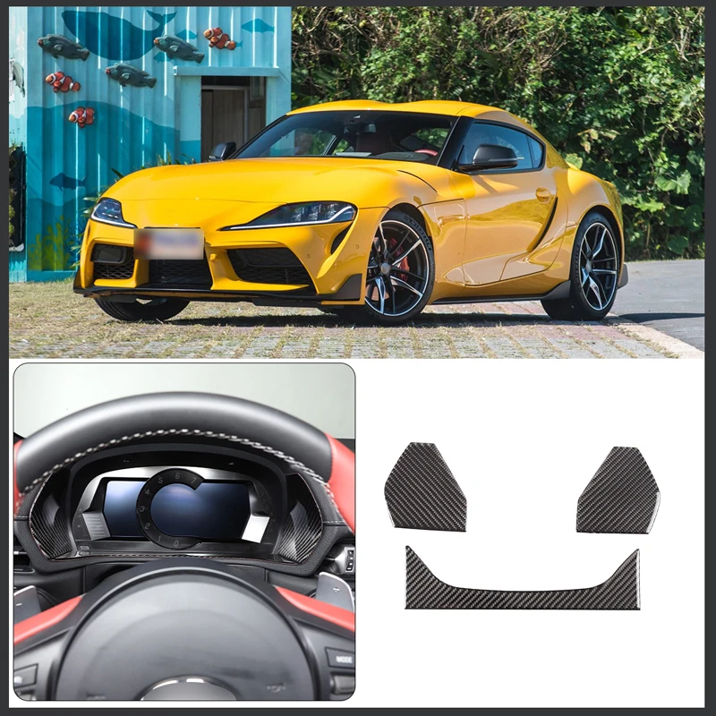 

For 2019-2022 Toyota Supra GR A90 Soft Carbon Fiber Car Styling Dashboard Decorative Sticker Car Interior Decorative Accessories