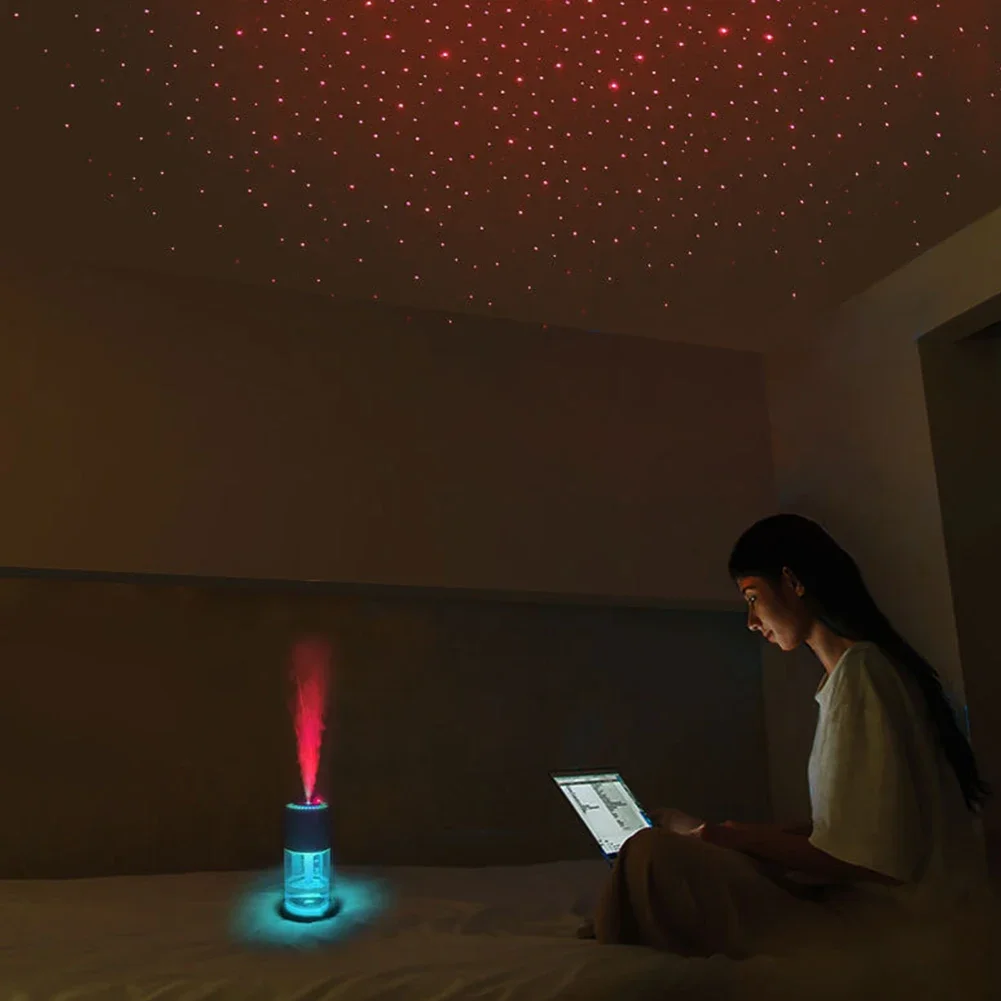 موزع روائح الزيوت العطرية مع ضوء ليلي ملون قابل لإعادة الشحن، جهاز ترطيب عطري صغير مضيء لغرفة النوم والسيارة المنزلية