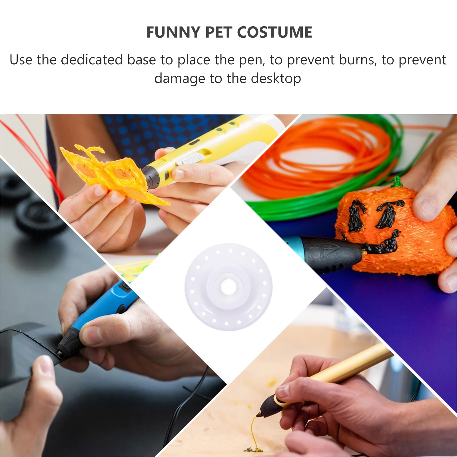 

3Pcs 3D Printing Pen Holder Plastic Stable Support Base Heat Resistant Storage Stand for 3D Pen Accessories Printing Brush Base