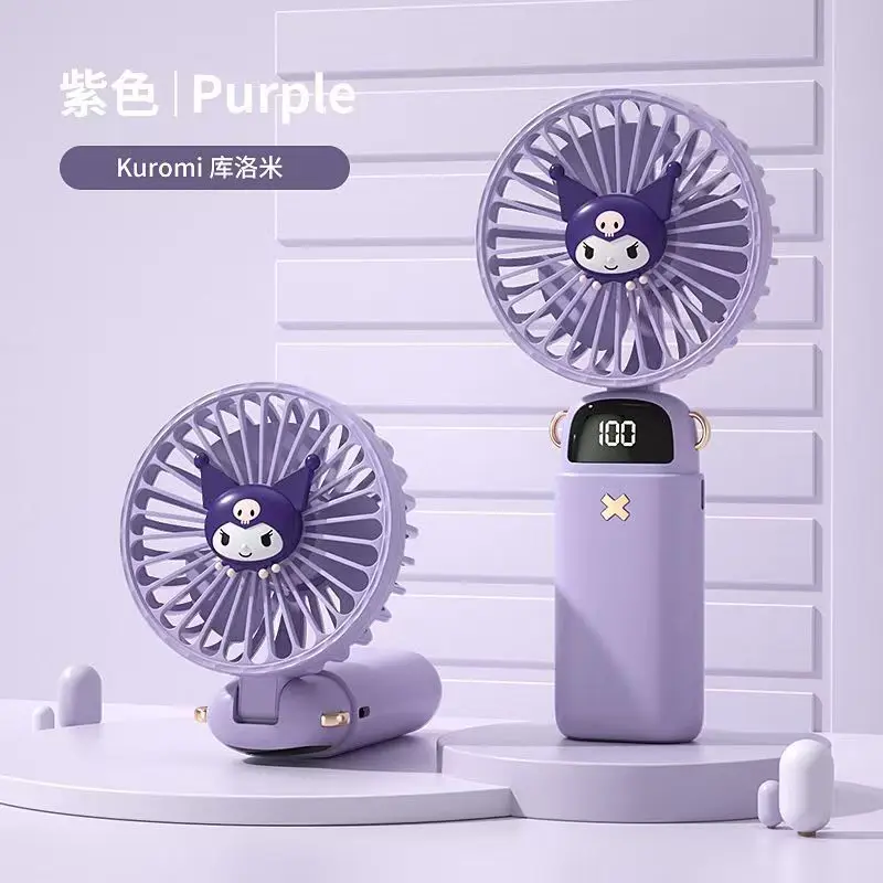 Kuromi Girl Cartoon Handheld Small Fan Pochacco Children Anime Popular Portable Fan Office Desk Student Kawaii Usb Charging