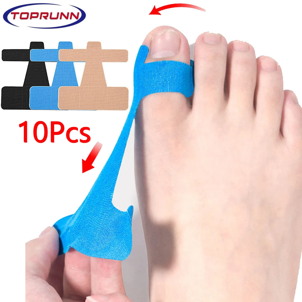 

10PCS Bunion Corrector & Pain Relief Kinesiology Athletic Tape For Bunions & Turf Toe,Big Toe Spacer/Separator/Straightener Tape