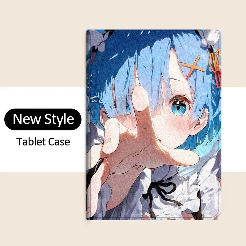 

Rem Anime Beautiful Comic For OPPO Pad 2 3 4 Neo Air SE X Pro 10.36 11 11.4 11.61 12.1 13.2 Inch 2025 Foldable Tablet Case