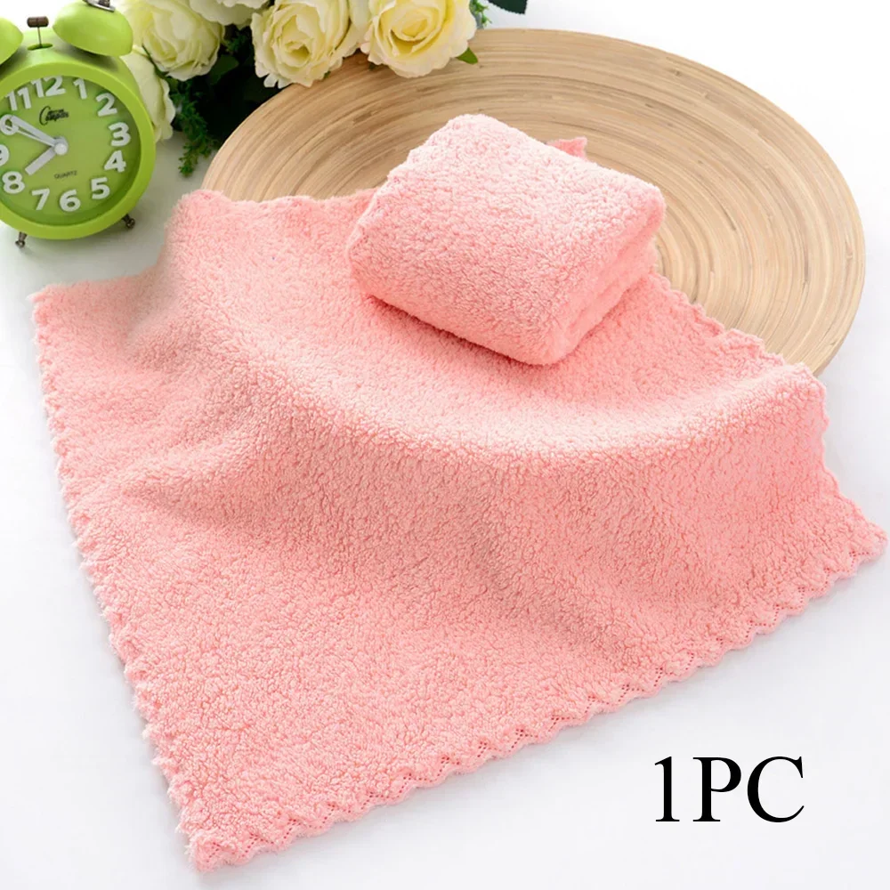 30*30cm Coral Velvet Quick Drying Microfiber Towels Cleaning Wipes Face Towels Square Washcloth Hand Towel Soft Water Absorption