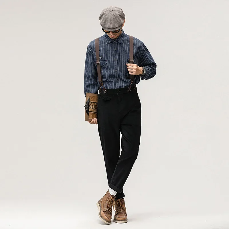 Mens Rompers Autumn and Winter Corduroy Strap Pants Men Vintage Sling One Piece Casual Long Pants Overalls for Men