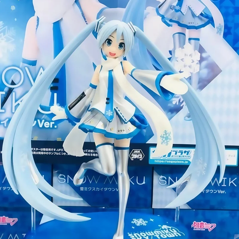 

Hot Hatsune Miku Series Snow Miku In Stock Original Luminasta ~Snow Miku Sky Town Action Figures Hand Models Toys Gifts