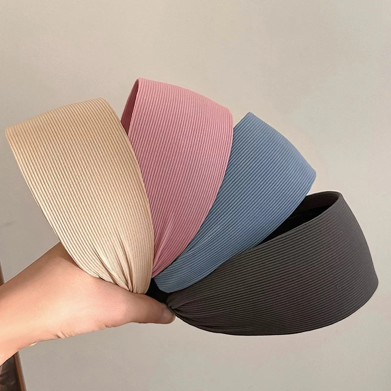 AWAYTR Fascia per capelli liscia in tinta unita Strisce intrecciate Cerchietto per capelli per ragazze Fascia per capelli con bordo largo Accessori per capelli Fascia per capelli