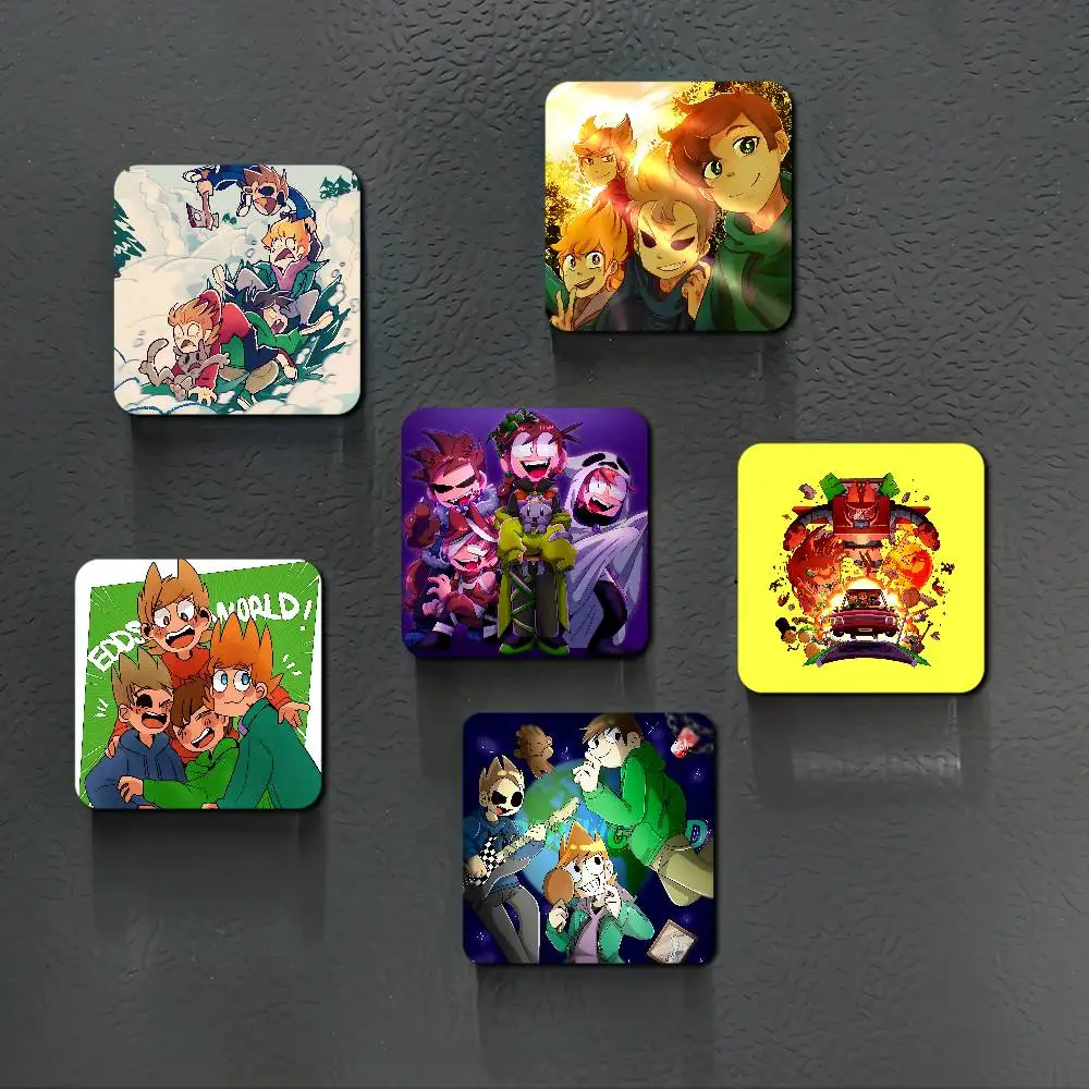 Animated E-Eddsworld Magnet Personalized Fridge Magnet Square Shape Fridge Refrigerator Wall Door Decoration