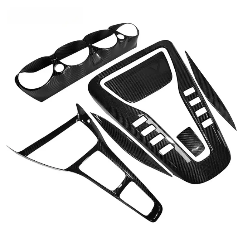 SUNMAX for GT Interior 7pcs Carbon Fiber Dashboard Center Console Panel Cove Trim C190 R190 GTS GTR 2019-2023