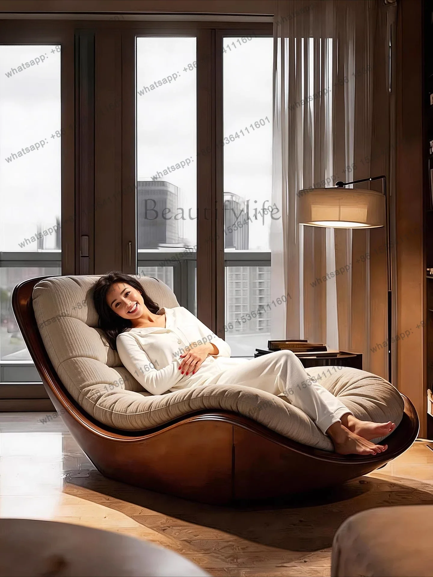 Factory Direct Italian minimalist lazy sofa chair living room balcony leisure chair senior home
