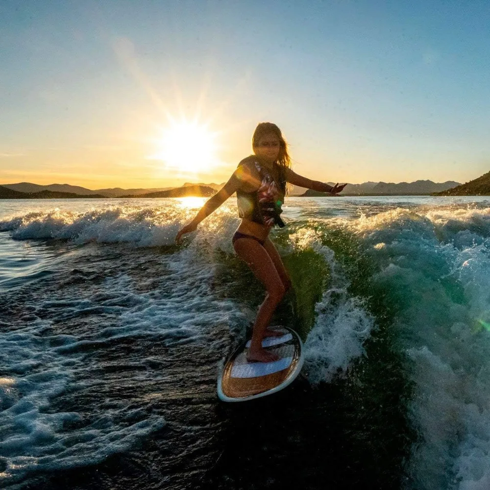 Tabla de Surf de fibra de vidrio moldeada por compresión, tabla de Surf de 63 "x 20,5" con ranuras de doble gancho, tabla de Surf acrílica