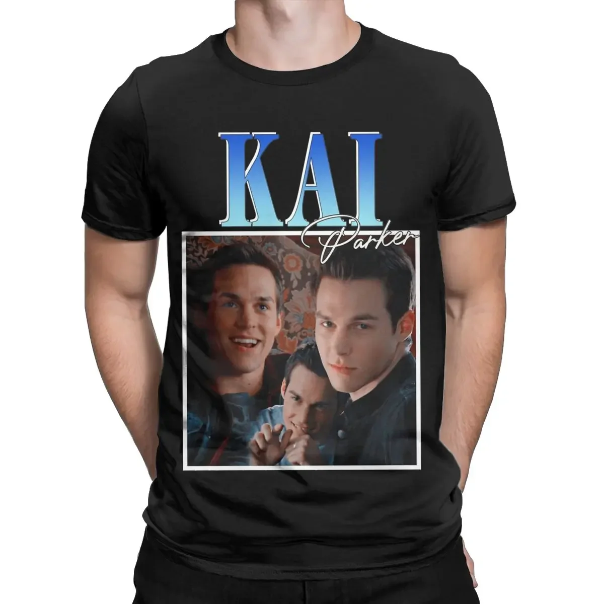 Men T-Shirts Kai Parker The Vampire Diaries Funny 100% Cotton Tees Short Sleeve T Shirts Crewneck Clothes Summer