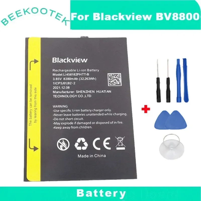 100% original for Blackview BV8800 battery 8380mAh Long Standby Time New production date for Blackview Li456182PHTT-B Battery