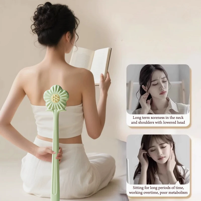 

Handheld Percussion Back Hammer Massager Flower Shape Meridian Beat Waist Relaxation Silicone Massager For Full Body Pain Relief