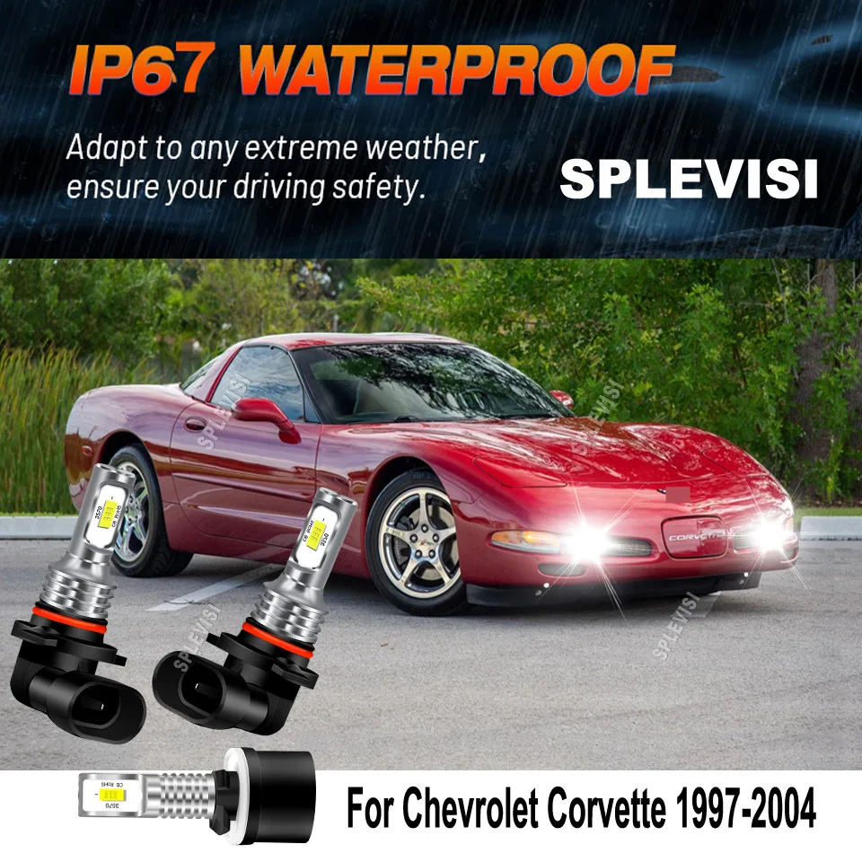 

9005 9006 880 LED Headlight Fog Light Bulb Waterproof All Weather For Chevrolet Corvette 1997 1998 1999 2000 2001 2002 2003 2004