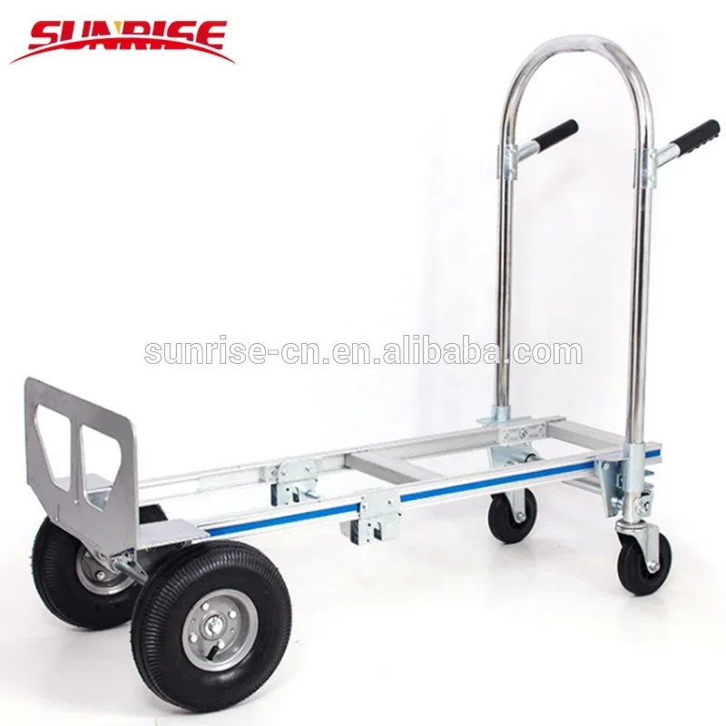 GZT200A Multipurpose Hand  Four Wheels 200kg Aluminum Foldable Hand Trolley