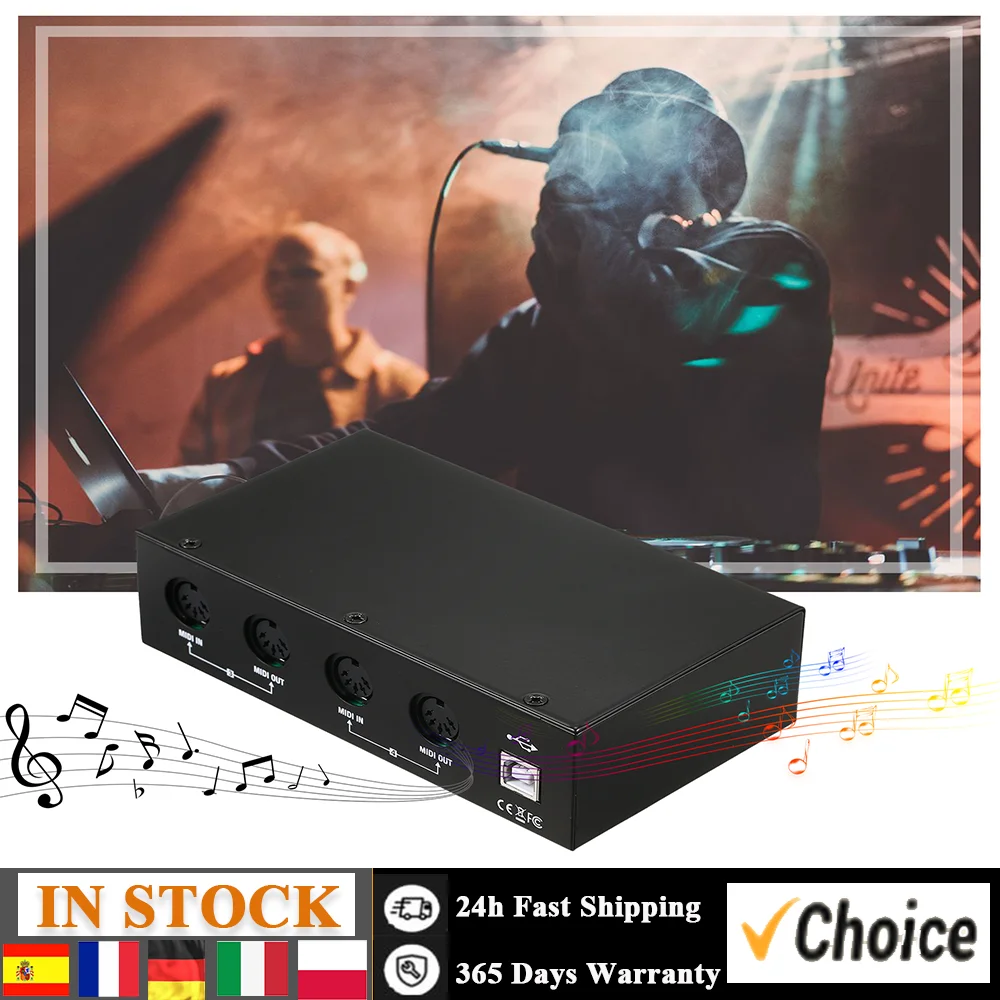 UM4X4 USB MIDI Interface 4 IN /4 Out 64 MIDI Channels 4i/4o + Merge 2i4o MIDI Box 4X4 USB-powered Professional Audio Converter