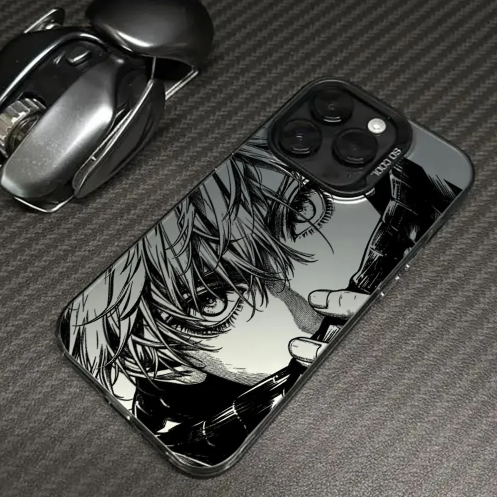 Black Gojo Satoru Manga Anime Boy Phone Case for iPhone 17 15 14 13 12 11 16 Pro Max Plus Hard Shockproof Protective Cover