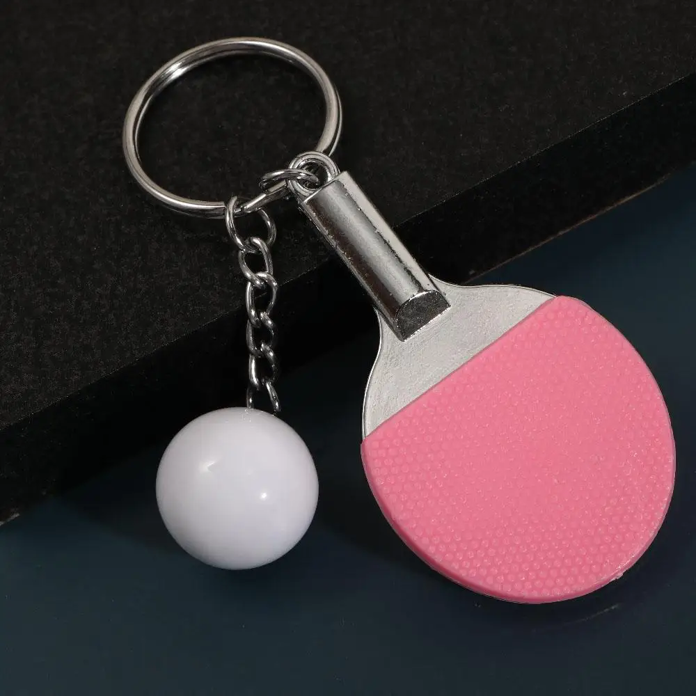 Souvenir Mini Pendant Bowling 7 Color Badminton Sports Keyring Ping Pong Key Ring Table Tennis Racket Table Tennis Keychain