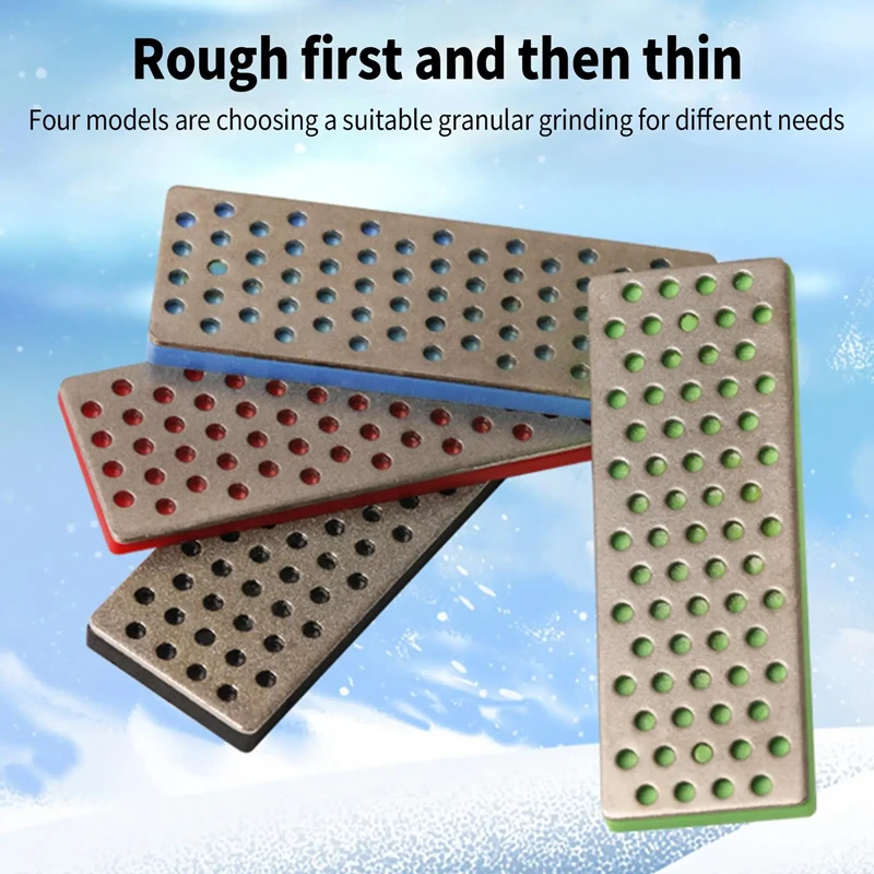 4 Style Diamond Sharpening Stone For Ski Edges Skiing Professional Knife Sharpener 240 360 500 1000 Grit Ski Accessories Outdoor