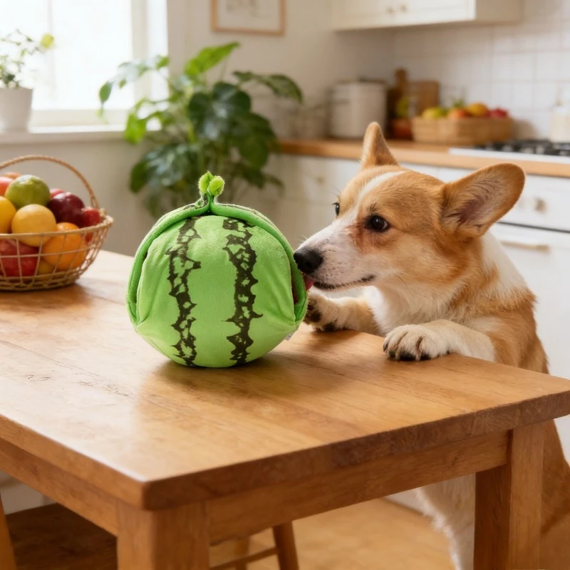 

Интерактивная пищащая плюшевая игрушка для собак: арбуз и апельсин, мягкая, для прорезывания зубов, развлекательная, с отслаивающимися элементами