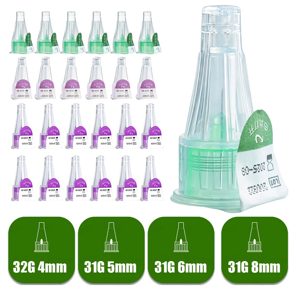 Multi-use 2Pcs Precise Dosing Injection Pen Reusable Insulin Pens 3ml Cartridges Empty Cassette Bottle 4/5/6/8mm Pen Tip Sterile