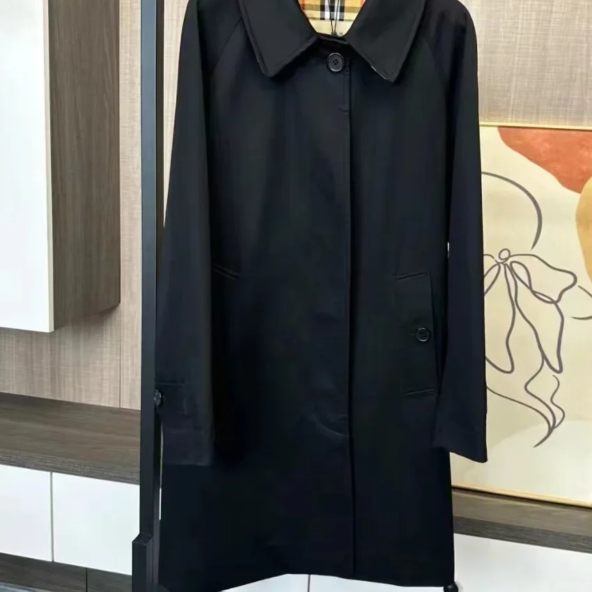 New luxury designer trench coat for spring 2024, sleek and simple single breasted Camden style lightweight trench coat jacket