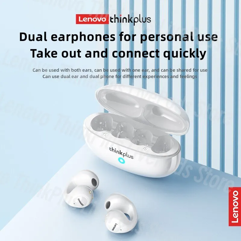 Lenovo XT83II Wireless Headphones Bluetooth 5.3 Earphones Earclip Design Touch Control HD Call with Mics Earbuds Sports Headset