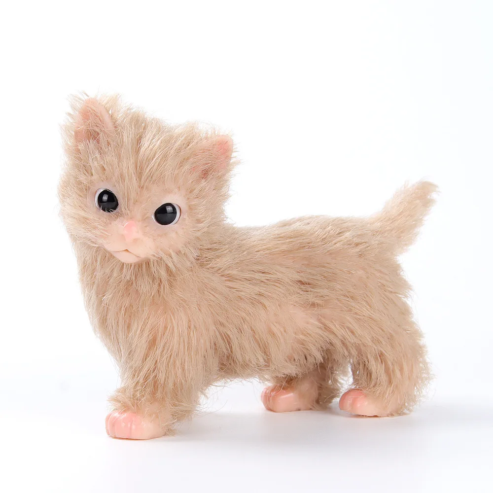 Simulatie Mini SiliconeCute Kitten Babypop Speelgoed Zacht Levensecht Handgemaakt Reborn Huisdier Kitten Pasgeboren Dierenpop Speelgoed Cadeau voor kinderen