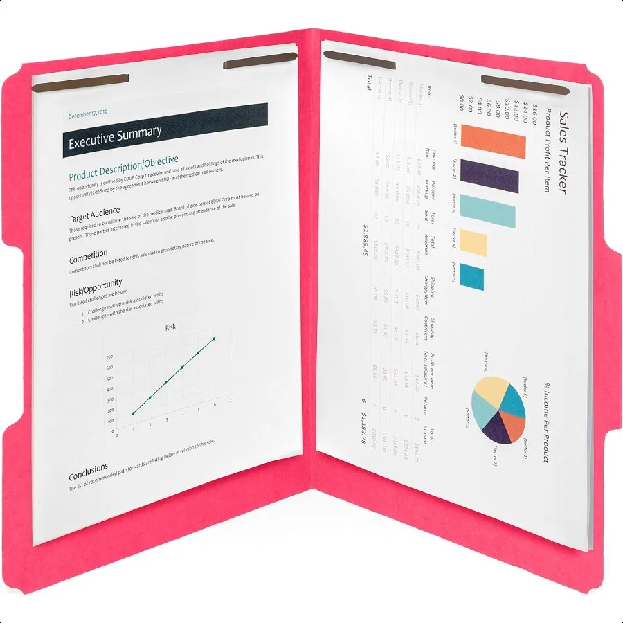 50 مجلد ملفات قفل أحمر 1 3 قطع علامة تبويب معززة متينة 2 شوكات مربوطة مثبتة لتنظيم الملفات الطبية القياسية قانون Cl
