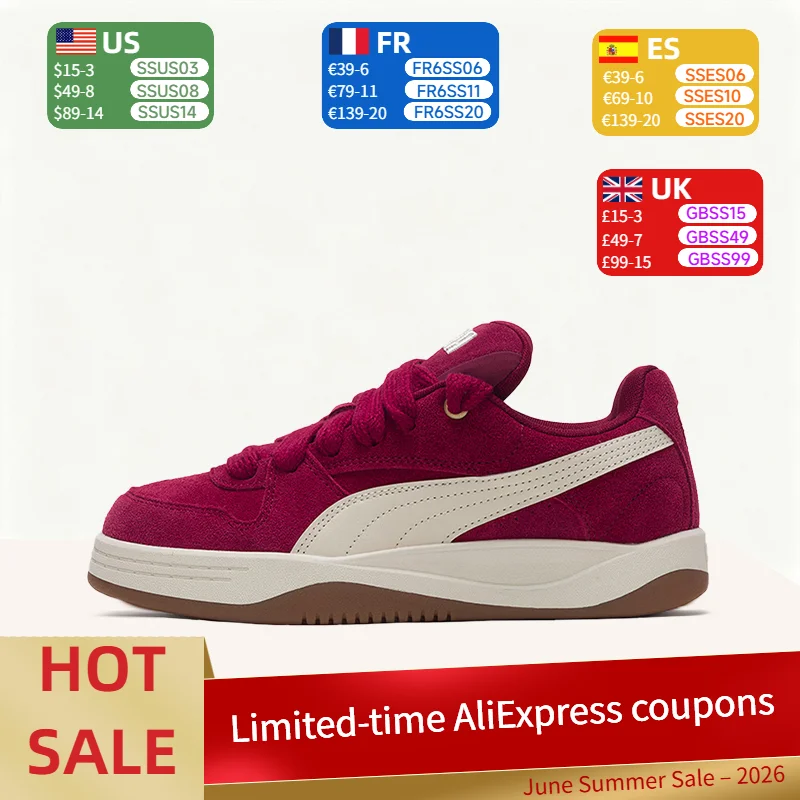 

Puma Park Luna: Comfortable, Soft, Versatile, Breathable, Lightweight, Casual Low-Top Sneakers for Women – Red 402510-06